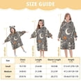 thumbnail image 4 of FORMRS Wearable Blanket Hoodie with Sleeves for Kids Cozy Flannel Sweatshirt, Gray Halloween Skeleton, 4 of 7