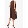 thumbnail image 4 of TheMoogan Women's Basic Sleeveless Crew Neck Knee Length A-Line Jersey Pocket Swing Dress, 4 of 6