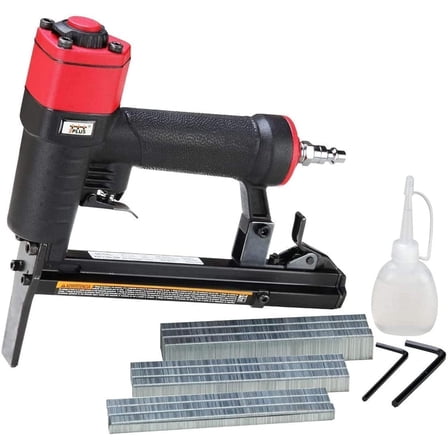 22 Gauge 3/8-Inch Crown Pneumatic Upholstery Stapler with Long Nose 6000 Staples