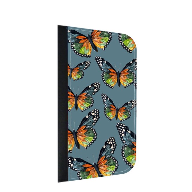 Slate Butterfly Pattern Galaxy s10p Case - Galaxy s10 Plus Case - Galaxy s10 Plus Wallet Case - s10 Plus Case Wallet - Galaxy s10 Plus Case Wallet - s10 Plus Case Flip Cover