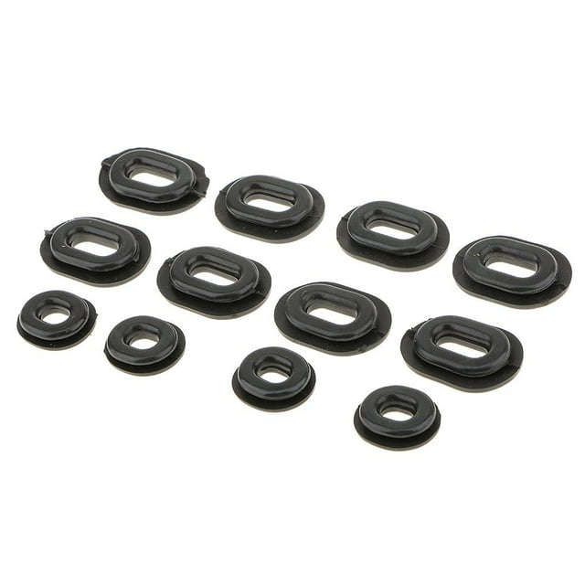 12 ojales laterales de goma negros para motocicleta, coche, GS125/GS12 CG125