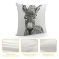 thumbnail image 4 of Orinice Donkey Graphic Decorative Cotton Linen Throw Pillow Cover for Home Couch Living Room Bed Sofa, Square Pillowcase 1PC 22x22in, 4 of 5