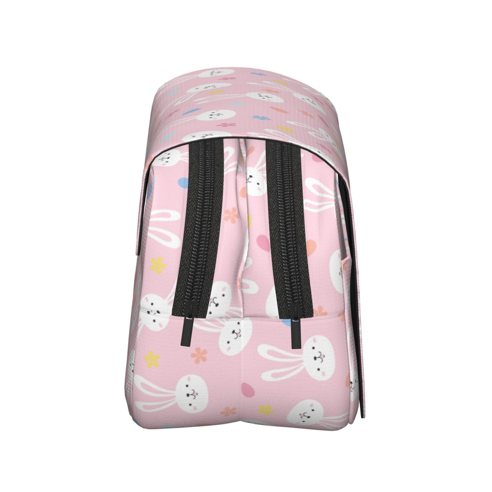 Rateoe Easter Cute Rabbit Pattern Double Clamshell Pen Case, Storage Organizer with Two Zipper Compartments– Holds Up to 50 Pencils & Pens