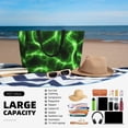 thumbnail image 5 of Wukai Green Lightning Print Zipper Bag,large Beach Tote Bag,Waterproof Sandproof Bag,Grocery and Picnic Tote Travel Bag, 5 of 5