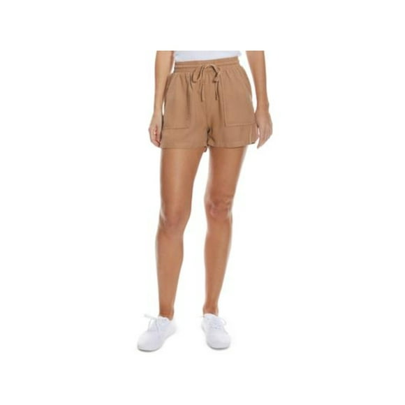 OAT Womens Brown Stretch Pocketed Drawstring Shorts S