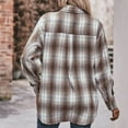 thumbnail image 6 of YDFCWXW Flannel Shirt for Women Button Down Long Sleeve Plaid Shirts Collared 2025 Casual Work Tops Coffee, M, 6 of 7