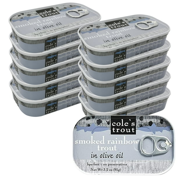 Coles Smoked Rainbow Trout in Olive Oil 10 Pack Fish Fillet, High