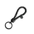 thumbnail image 2 of Injueey LLavero de cuerda tejida trenzada de cuero, bolso de mujer resistente al desgaste, colgante impermeable, llavero duradero, joyería de Metal Artesanía Gris Bicolor 3.3*9 cm Injueey HA074021-17, 2 of 6