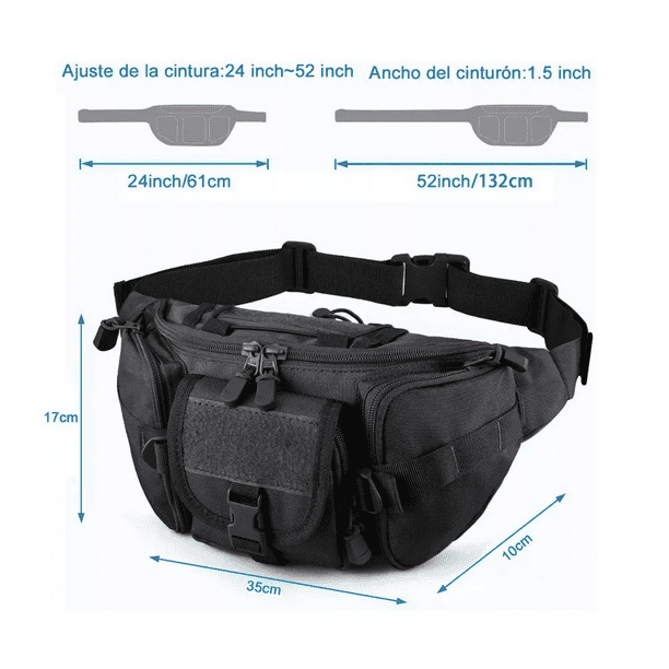 Cangurera Tactica Militar Impermeable Rinonera Negro Walmart en linea