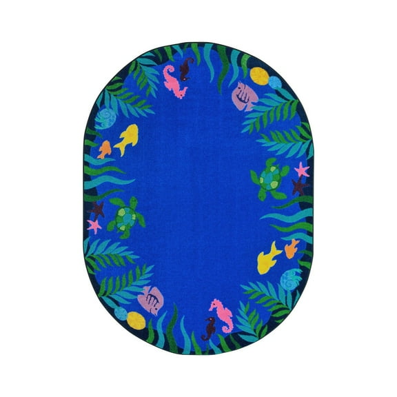Joy Carpet Soothing Seas Multi 5'4" x 7'8" Oval