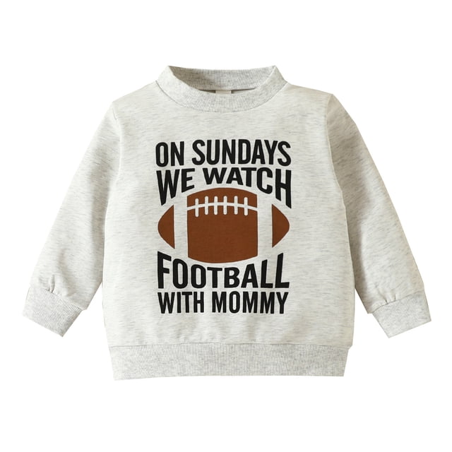 TIEVOSA Kids Boy Girl on Sundays We Watch Football with Daddy Mommy Funny Sweatshirt Pullover Tops