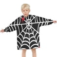 thumbnail image 3 of Black Halloween Spider Webs Blanket Hoodies for Kids 6-13YR Oversize Wearable Blanket Hoodies for Boys Girls Teens, 3 of 7