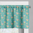 thumbnail image 3 of Ambesonne Floral Valance Pack of 2, Watercolor Surrealistic Art, 54"X18", Dark Seafoam Mustard, 3 of 5