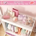 thumbnail image 6 of White Kids Dress Up Storage with Mirror & Drawer Pretend Closet Armoire Wardrobe Bedroom Girls Gifts, 6 of 14