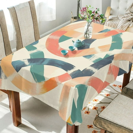 

BZSMCE Square Tablecloth Design Colorfull Line Pattern Pattern Tableclothes