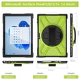 thumbnail image 7 of XYX Case for 12.3 inch Microsoft Surface Pro 7+ Plus/Pro 7/6/5/4, 360 Rotating Heavy Duty Shockproof Cover with Kickstand and Hand Strap (Yellow Green), 7 of 7