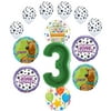 Scooby Doo 3rd Birthday Party Supplies Balloon Bouquet Decorations - Green Number 3