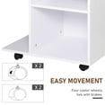 thumbnail image 4 of Vinsetto Meuble de Rangement Latéral pour Imprimante Chariot à Roulettes avec Roues, Étagère Réglable, Tiroir, Support de CPU, Blanc, 4 of 10