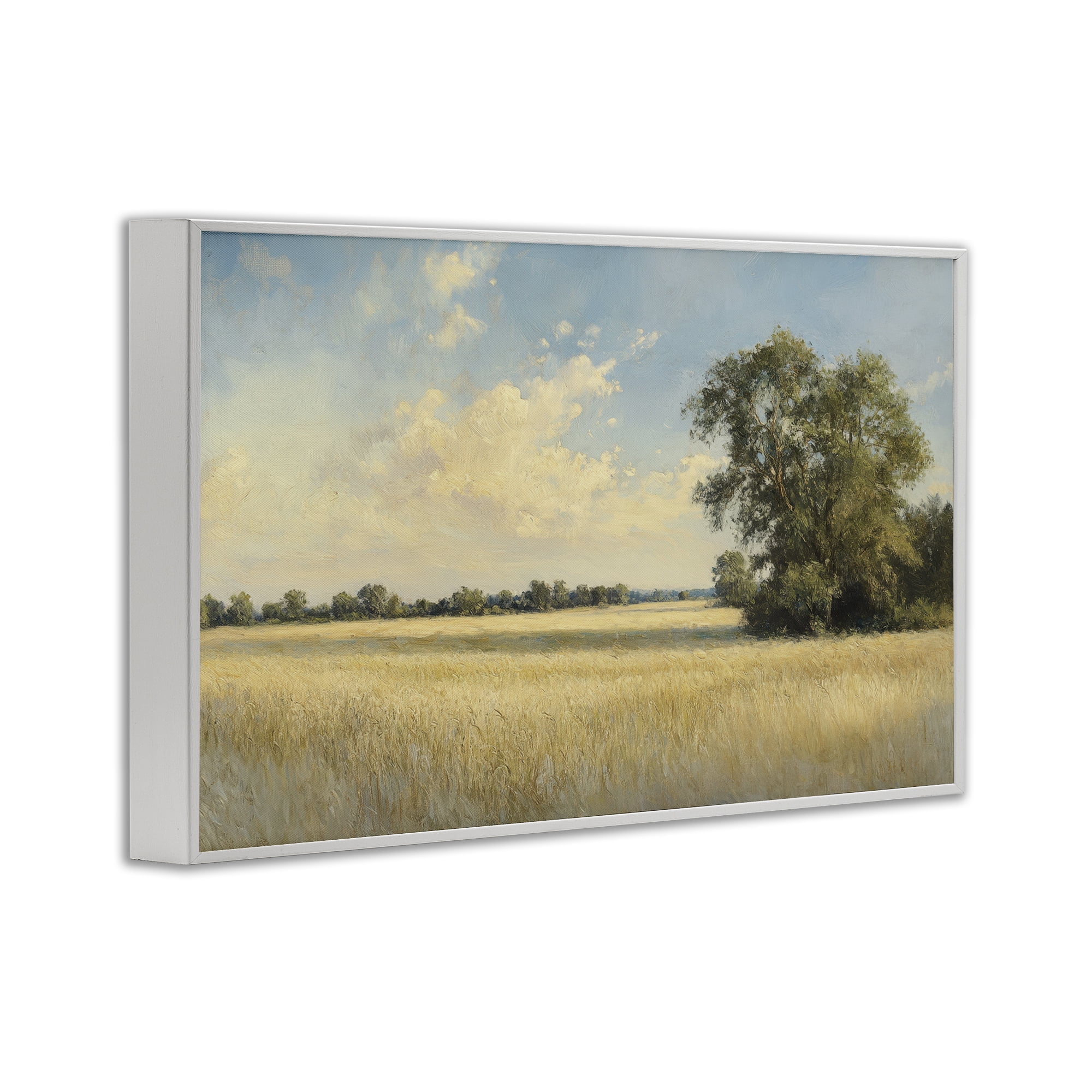 Stupell Industries Serene Wheat Field at Noon White Framed Giclee Art, design by Petal Prints Design
