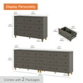 thumbnail image 3 of WAMPAT Dressers with 12 Drawers for Bedroom, 2-in-1 Wooden Chest of Drawers, Modern Closet Storage Organizer Unit with Solid Wood Legs for Living Room, Hallway, Nursery, 94.4x15.4x32.4, Dark Grey, 3 of 6