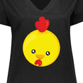 thumbnail image 4 of Inktastic Cute Chicken, Baby Chicken, Chick, Rooster Women's Plus Size V-Neck T-Shirt, 4 of 5
