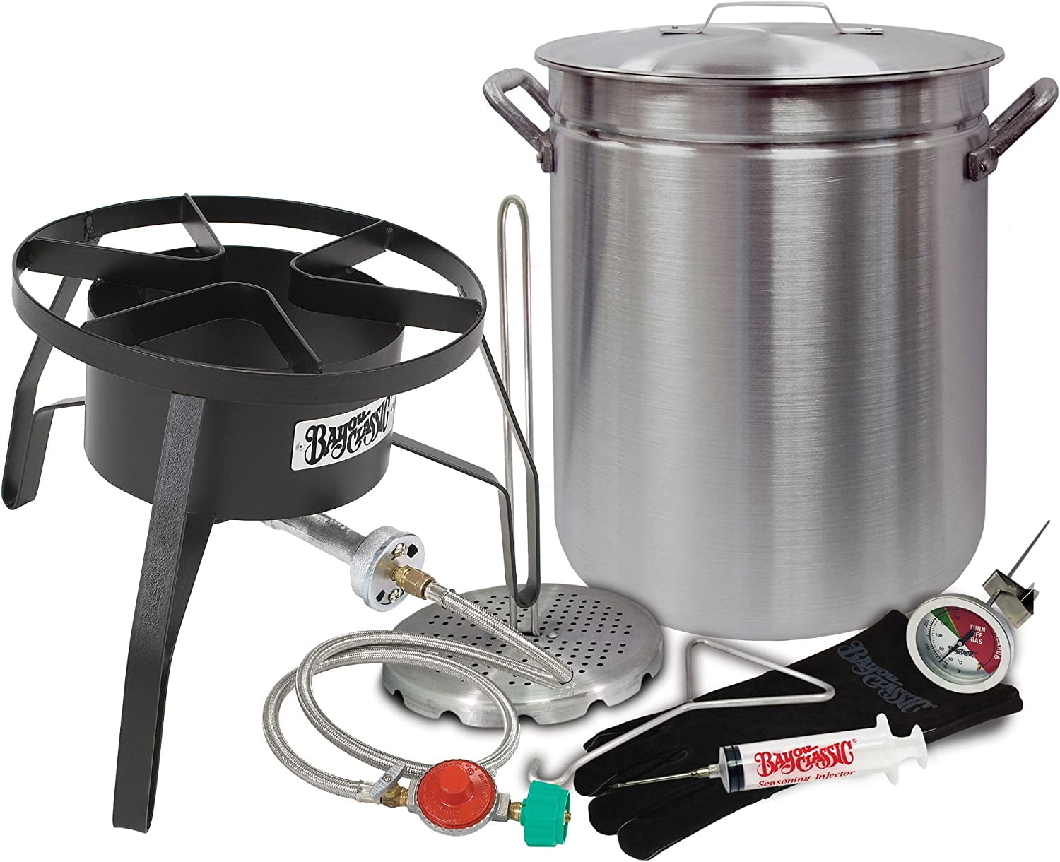 Oversized Turkey Deep Fryer Kit 42 Quart Aluminum Grand Gobbler for 25