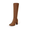 thumbnail image 1 of Botas DREAM PAIRS Altas con Tacón Grueso Marrón de Gamuza 28 cm, 1 of 8