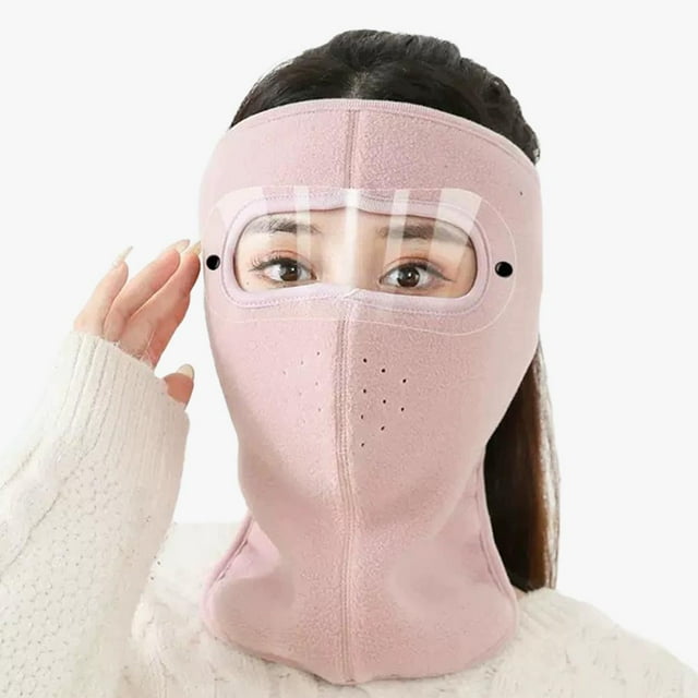 Winter Warm Face Mask With Goggles Female Ski Mask Thick Windproof Mask Neck Ear Protection