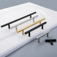 thumbnail image 3 of 6PCS Modern Zinc Alloy Black Gold Door Handles Kitchen Cabinet Handles Solid Drawer Knobs Fashion Furniture Handle Hardware (6pcs Single hole), 3 of 7