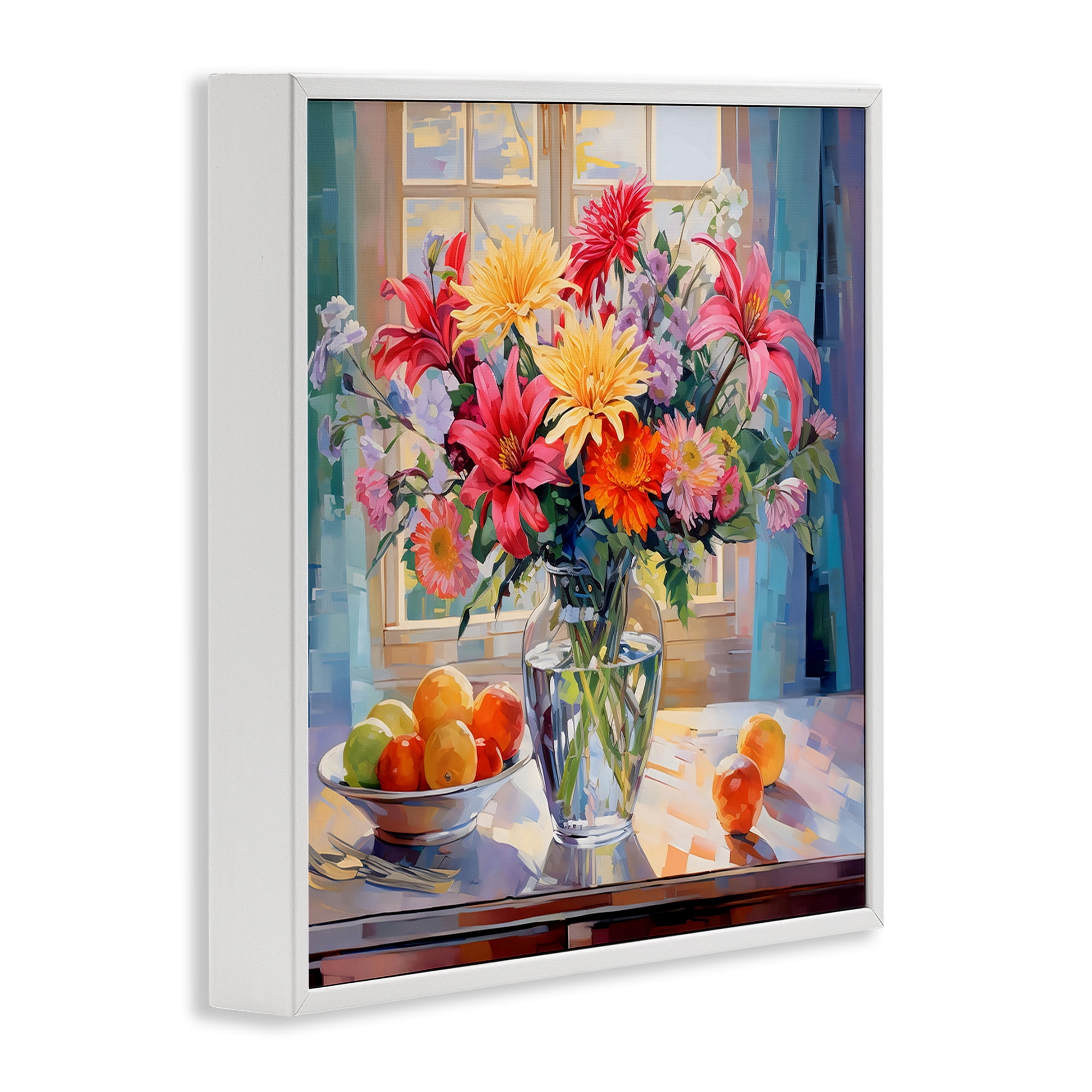 Stupell Industries Summer Flowers & Fruit White Framed Giclee Art, design by Creative Studio