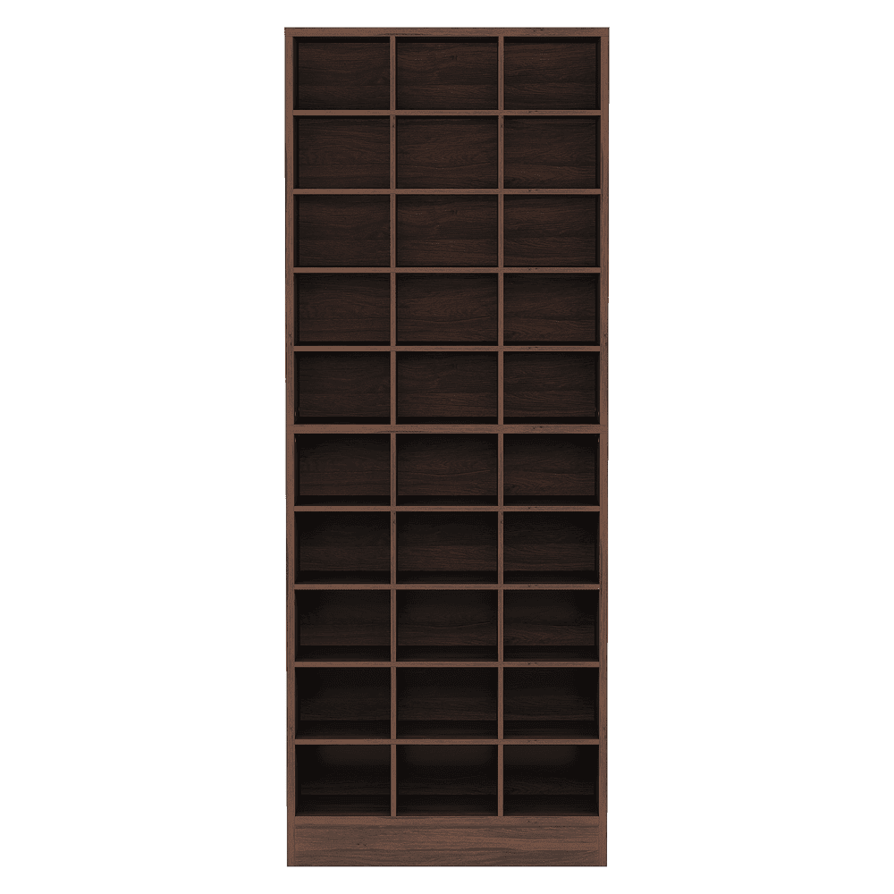 Spaco 10-Tier Shoe Cabinet, Wooden Shoe Storage Rack with 30 Cubbies, 0.6" Thick Engineered Wood Cabinet for Indoor as Home, Office, Gray