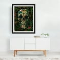 thumbnail image 2 of Papillon Skull - Mixed Media Surrealism Floral Botanical Psychedelic Nature Modern Art Tropical Black Framed Wall Art Print 18 x 24 inches, 2 of 3