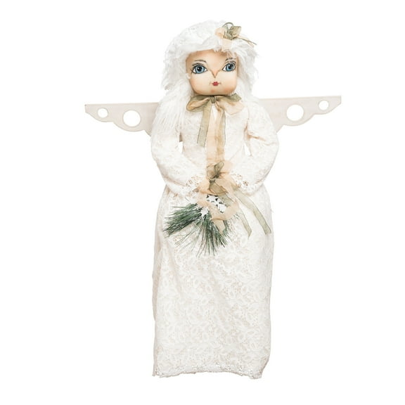 Gallerie II Natalie Snow Angel Joe Spencer Gathered Traditions Christmas Holiday Xmas Hand Painted Soft Figure Figurine Shelf Sitter Cute Whimsical Decor Decoration