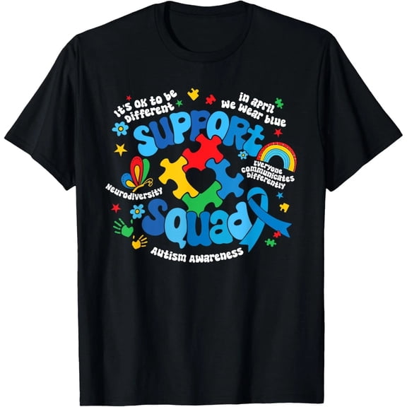 Family Autism Support Squad Autism Awareness Sped Teacher T-Shirt