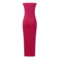 thumbnail image 4 of Vestido largo sin tirantes para mujer: elegante vestido de cóctel con abertura lateral, tejido de poliéster, vestido para invitada de boda, tallas S-XXL, contorno de pecho 73-99 cm., 4 of 5