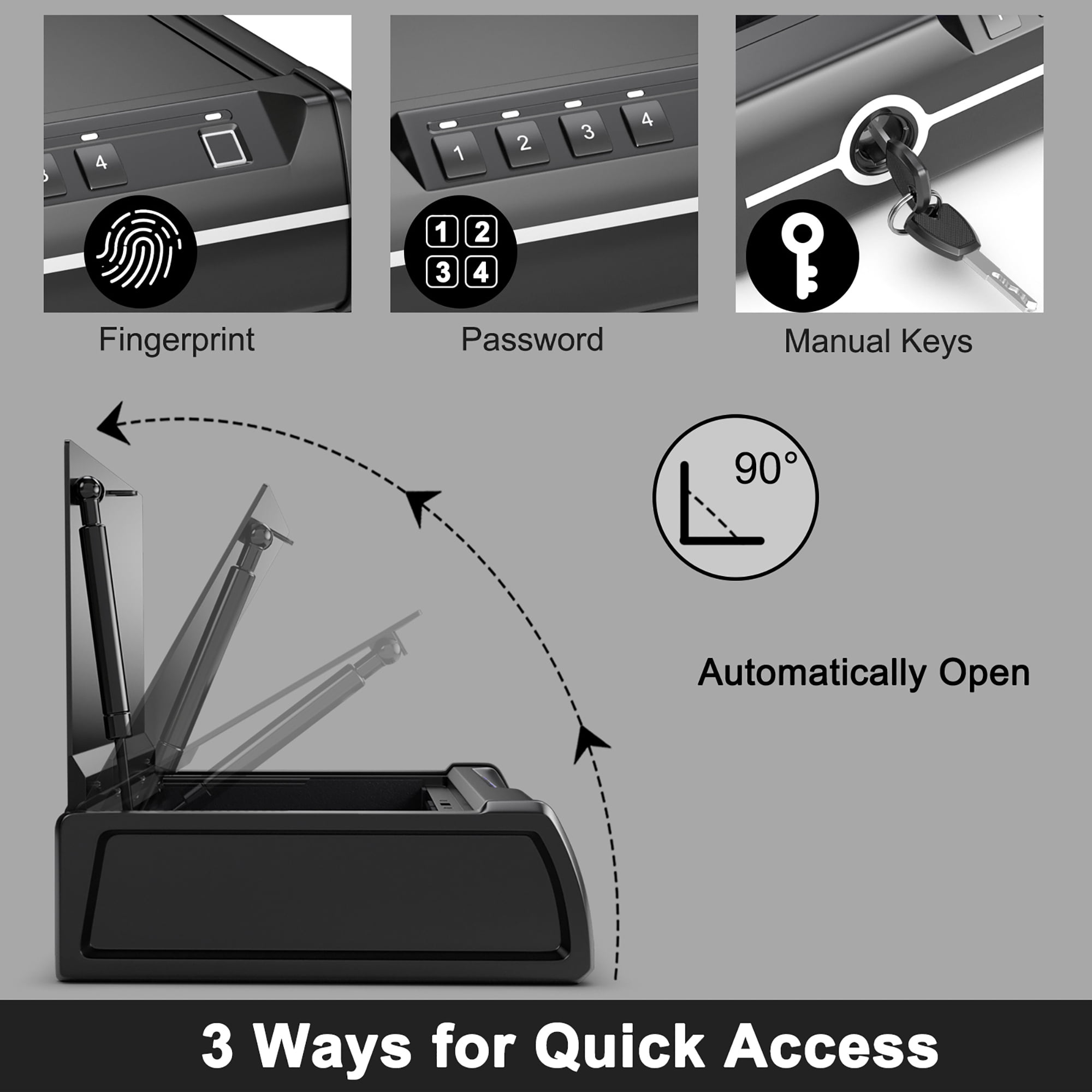 Costway Quick-Access Dual Firearm Safety Device w/ Biometric Fingerprint Lock