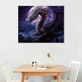 thumbnail image 2 of COMIO  Purple Skeleton Dragon Funny Animals Canvas Wall Art Contemporary Simple Life Canvas Painting Pictures for Home Bedroom Decor for Living Room Bathroom Decor, 2 of 4