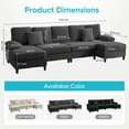 thumbnail image 5 of BALUS U-Shaped Sectional Sofa,  Corduroy Couches and Sofas with Double Chaise for Living Room, Dark Grey, 5 of 6