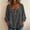 Gray, variant on Women's Square Neck 3/4 Sleeve Blouse Button Detail Linen-Look Casual Top White XL