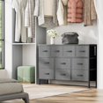 thumbnail image 7 of Lulive Dresser for Bedroom 10 Drawer Bedroom TV Stand with Power Outlet, Entertainment Center Chest of Drawers, Long Fabric Dresser for Living Room Save Space Grey, 7 of 7