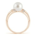 thumbnail image 2 of ANGARA South Sea Cultured Pearl Ring with Pave-Set Diamonds in 14K Rose Gold for Women | June Birthstone, Birthday, Anniversary, Jewelry Gift for Women | Pearl Ring, 2 of 9