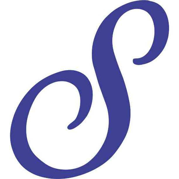 3in x 3in Blue Cursive S Monogram Sticker Vinyl Vehicle Stickers Cup ...