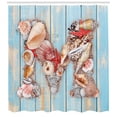 thumbnail image 3 of Ambesonne Letter M Shower Curtain, Aquatic Inspiation Art, 69"Wx84"L, Dark Coral Pale Blue, 3 of 3
