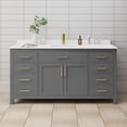 thumbnail image 2 of Wyndham Collection Beckett 66" Wood Single Bathroom Vanity in Gray/Gold, 2 of 6