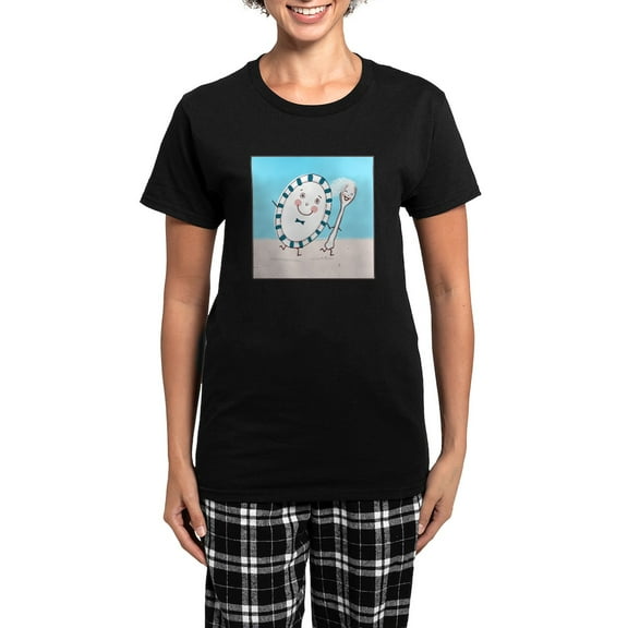 CafePress - Dish And Spoon Couple Women's Dark Pajamas - Women's Short Sleeve Print T-Shirt and Pants Dark Cotton Pajama Set