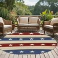 thumbnail image 5 of 4th of July Round Rugs 5ft, Blue Red Star Striped Independence Day Non Slip Washable Rug Runner, Low Pile Indoor Floor Carpet Mat Bathroom Rugs for Living Room, Bedroom, Kids Room, 5 of 9