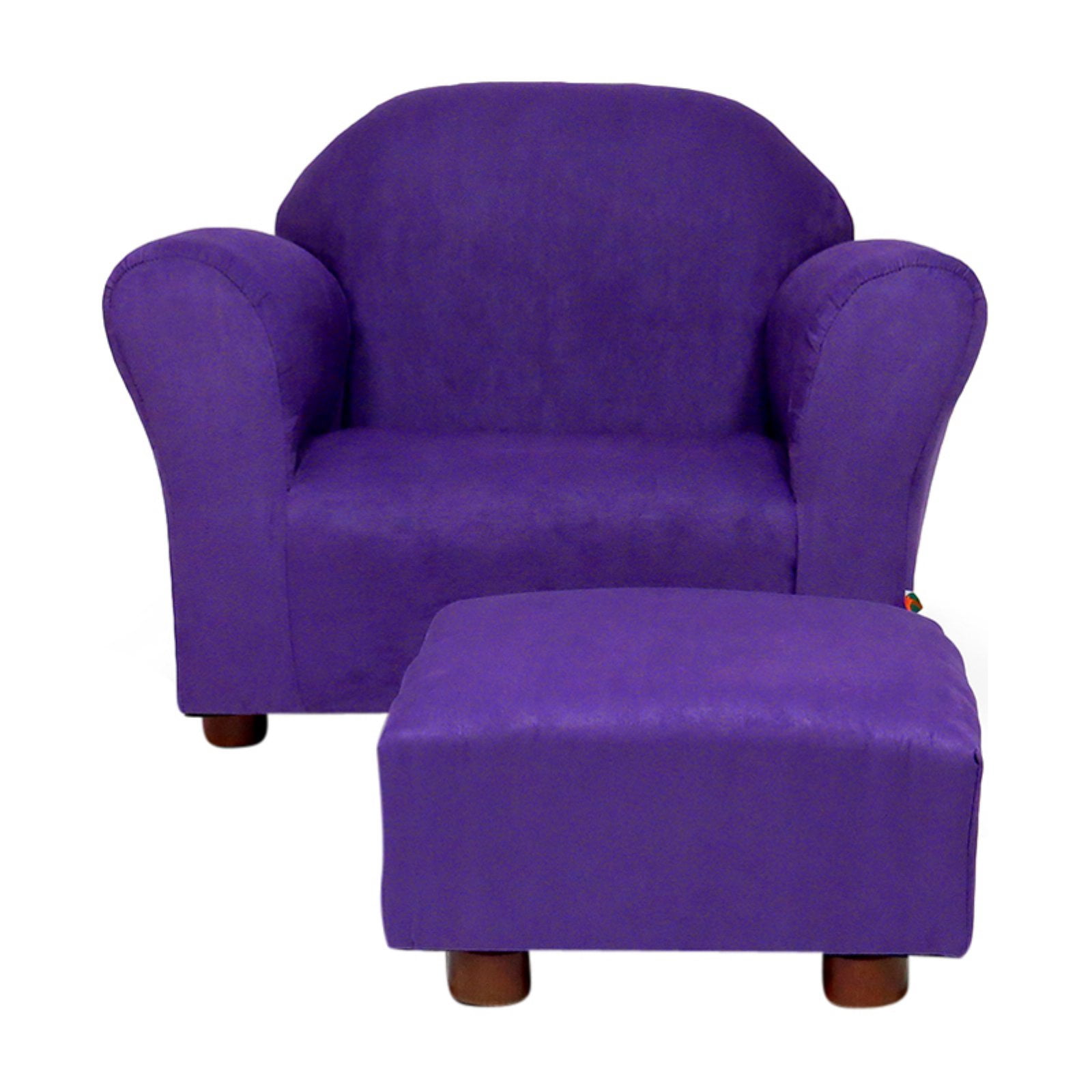 Roundy Childrens Chair Microsuede Grey with ottoman