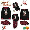 thumbnail image 5 of Hirigin Family Christmas Pajamas Matching Sets Elk Print Long Sleeve Round Neck Tops/Romper Plaid Trousers, 5 of 8