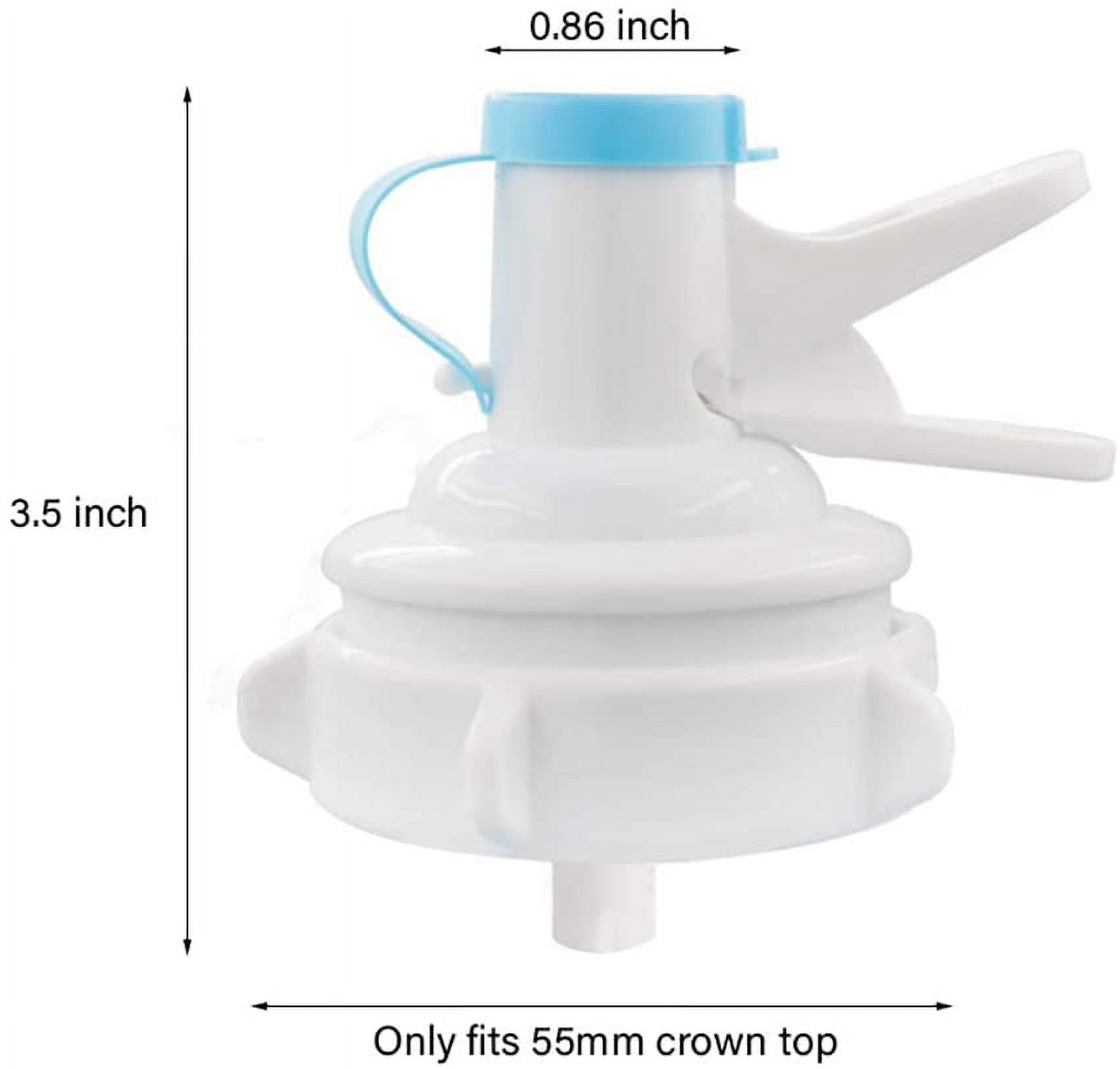 Water Jug Spigot – Replacement Plastic Faucet For 55mm Crown Top Bottles, With Lid Protector (Fits 48mm Screw-On, Not For Threaded Crowns)