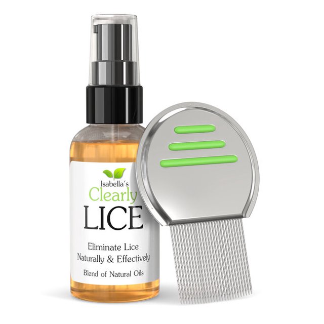 Clearly LICE, Poderoso Tratamiento de Aceites Naturales. Eliminación Comprobada de Piojos y Liendres. Sin Químicos Fuertes ni Toxinas. Removedor y Repelente con Peine de Metal GRATIS. Isabella's Clearly Líquida